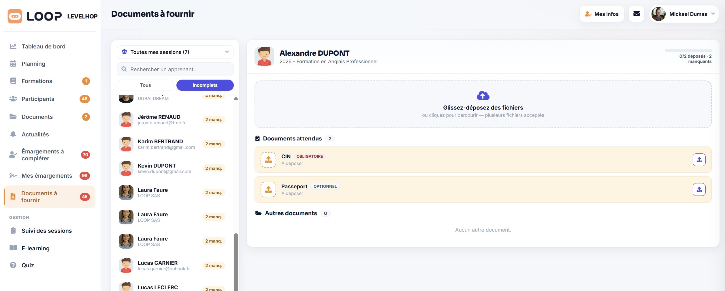 Collecte de documents