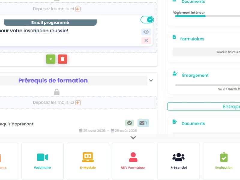 Modules de formation (présentiel, distanciel, blended)