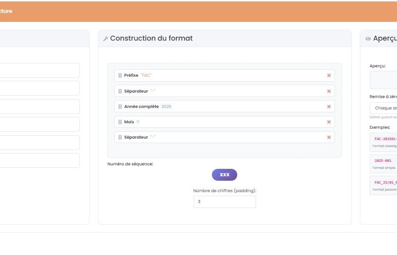 Personnalisation des séquences de facturation