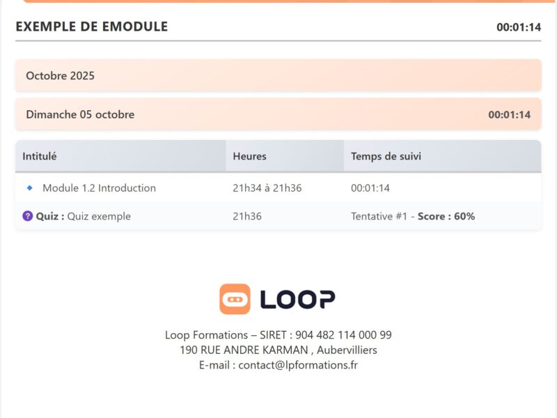 Historique des connexions et activités