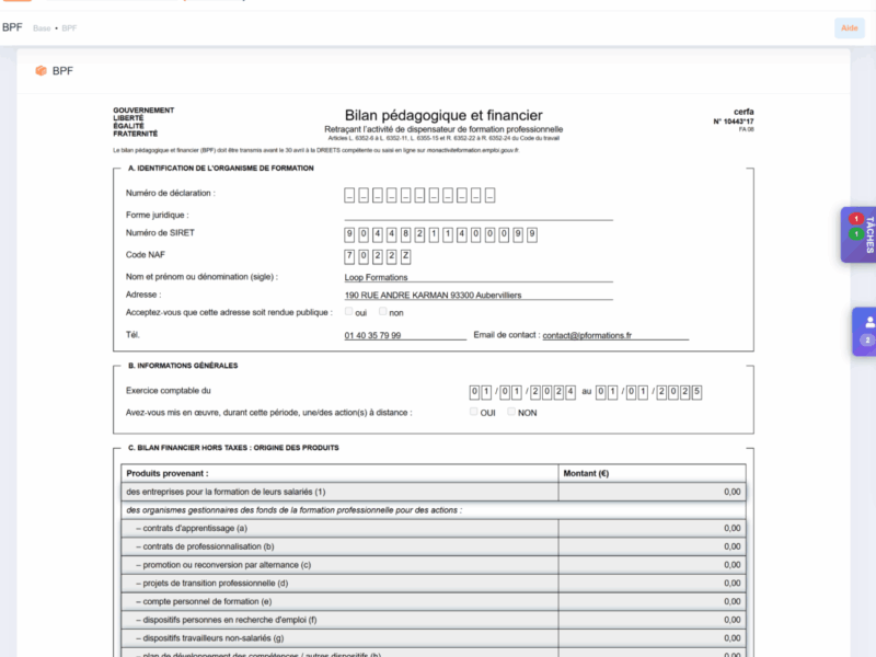 Génération automatique du BPF
