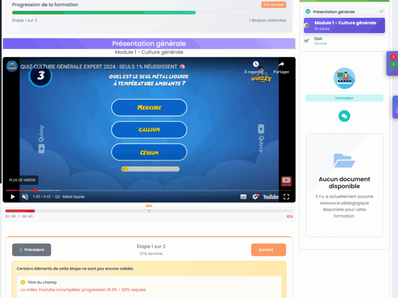 Support vidéos (YouTube, Vimeo, MP4)