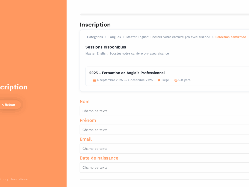 Préinscription en ligne via formulaires