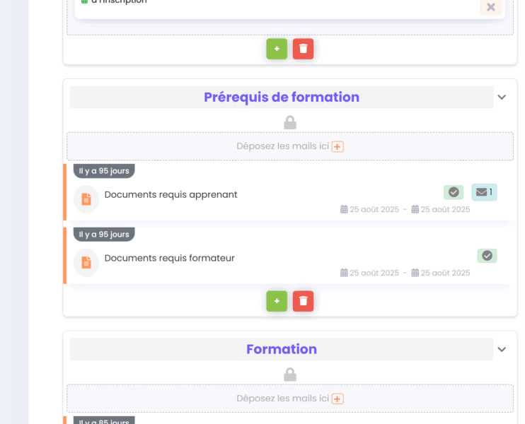 Création de sessions à partir de modèles
