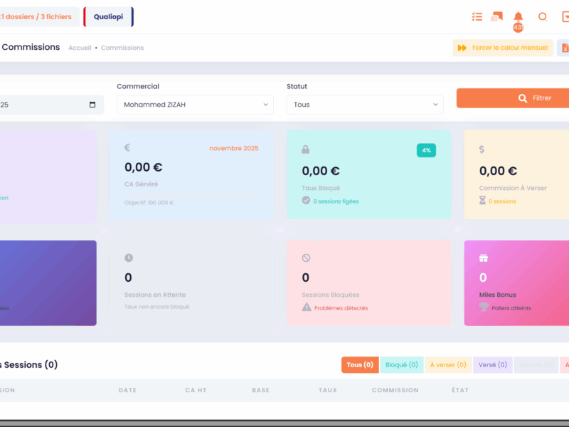 Gestion avancée des commissions de ventes