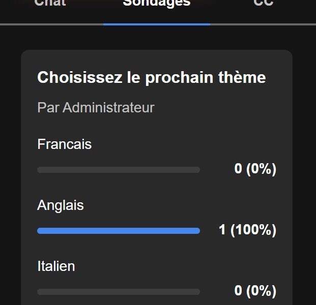 Partage d'écran, Chat & Sondages en direct