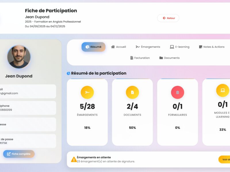 Suivi individualisé du parcours de chaque apprenant