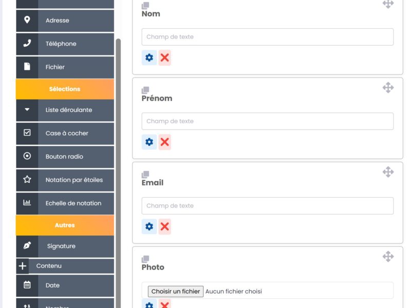 Formulaires en ligne personnalisables